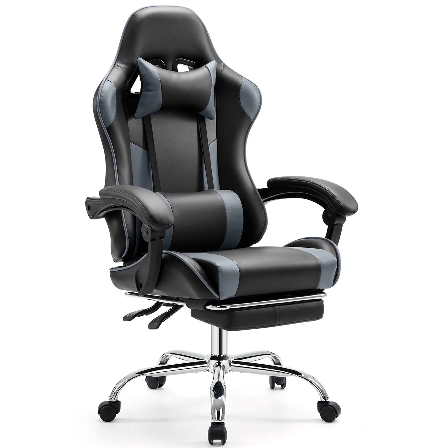 JHK Ergonomic Racing Gaming Chair Adjustable Swivel PU Leather with Headrest and Lumbar Support For Office Computer Living Room