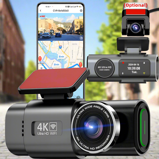 Dash Cam Dual Lens 4K UHD Recording