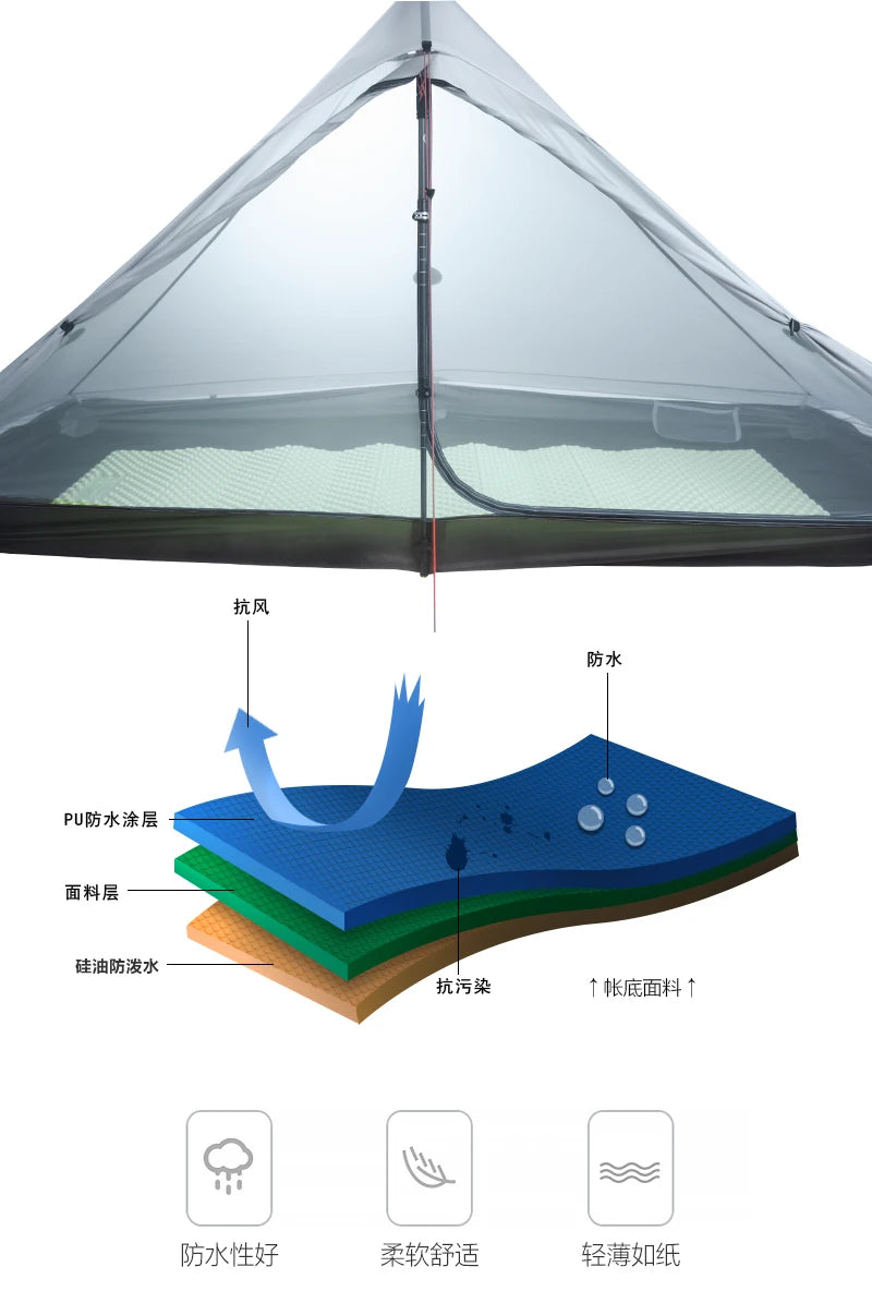 3F UL GEAR LanShan 1 pro 1 Person Outdoor Ultralight Camping Tent