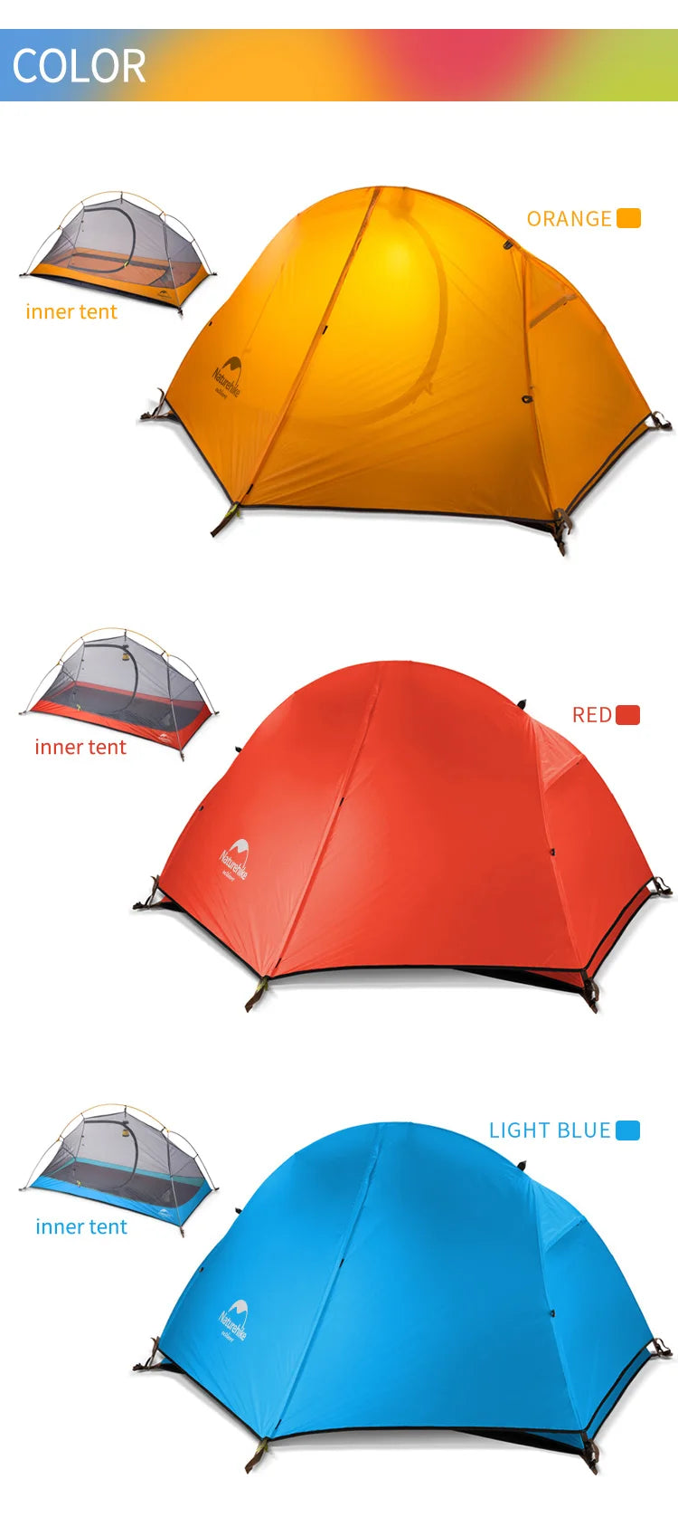 Naturehike Cycling Tent 1 Person Ultralight Backpacking Tent