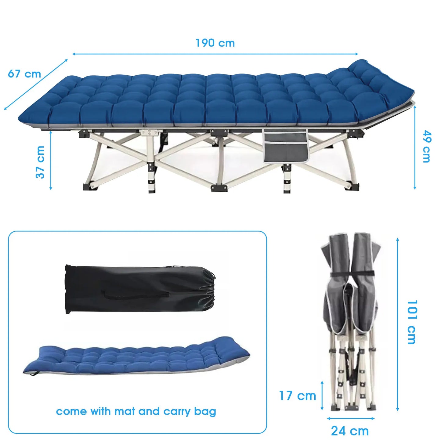 Portable Heavy Duty Outdoor Camping Bed for Adults