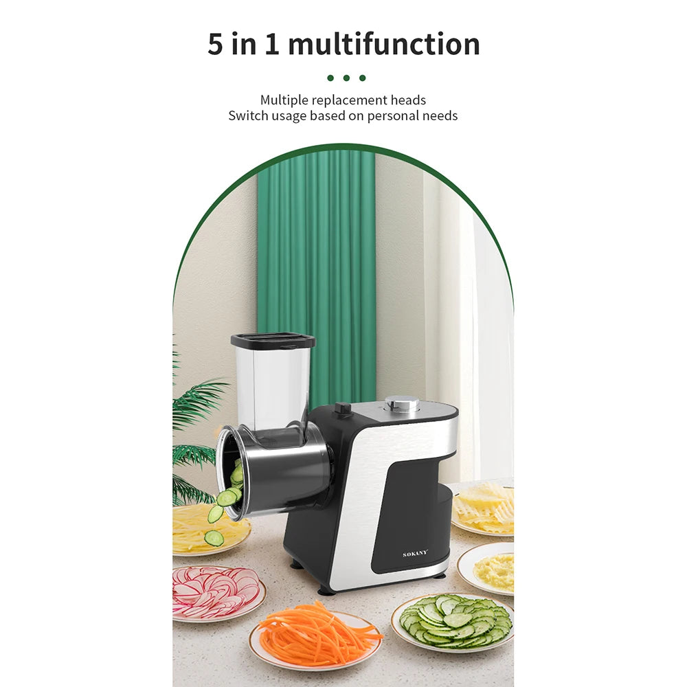 Household Kitchen Vegetable Slicer, Vegetable And Fruit Slicer, Stainless Steel Blade, Safe And Portable Kitchen Helper 5-in-1