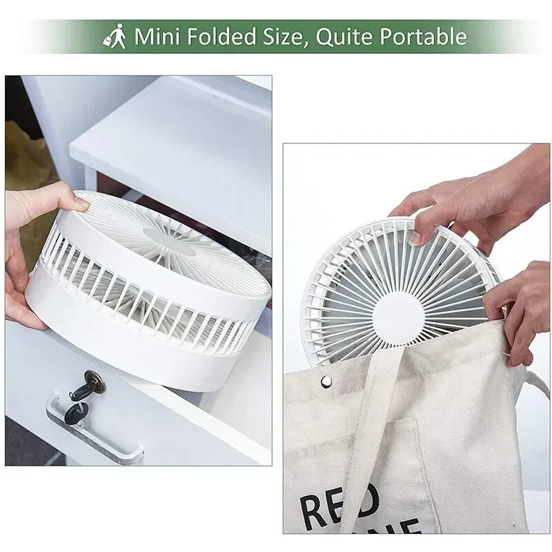 7200mAh USB Rechargeable Portable Folding Fan