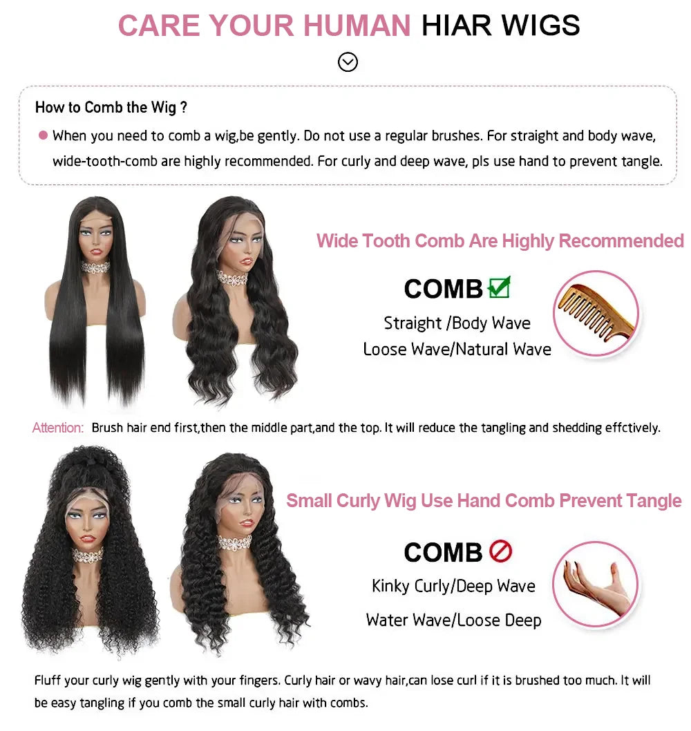 Straight Glueless 13x4 Lace Front Wigs Pre Cut Lace Human Hair Wigs