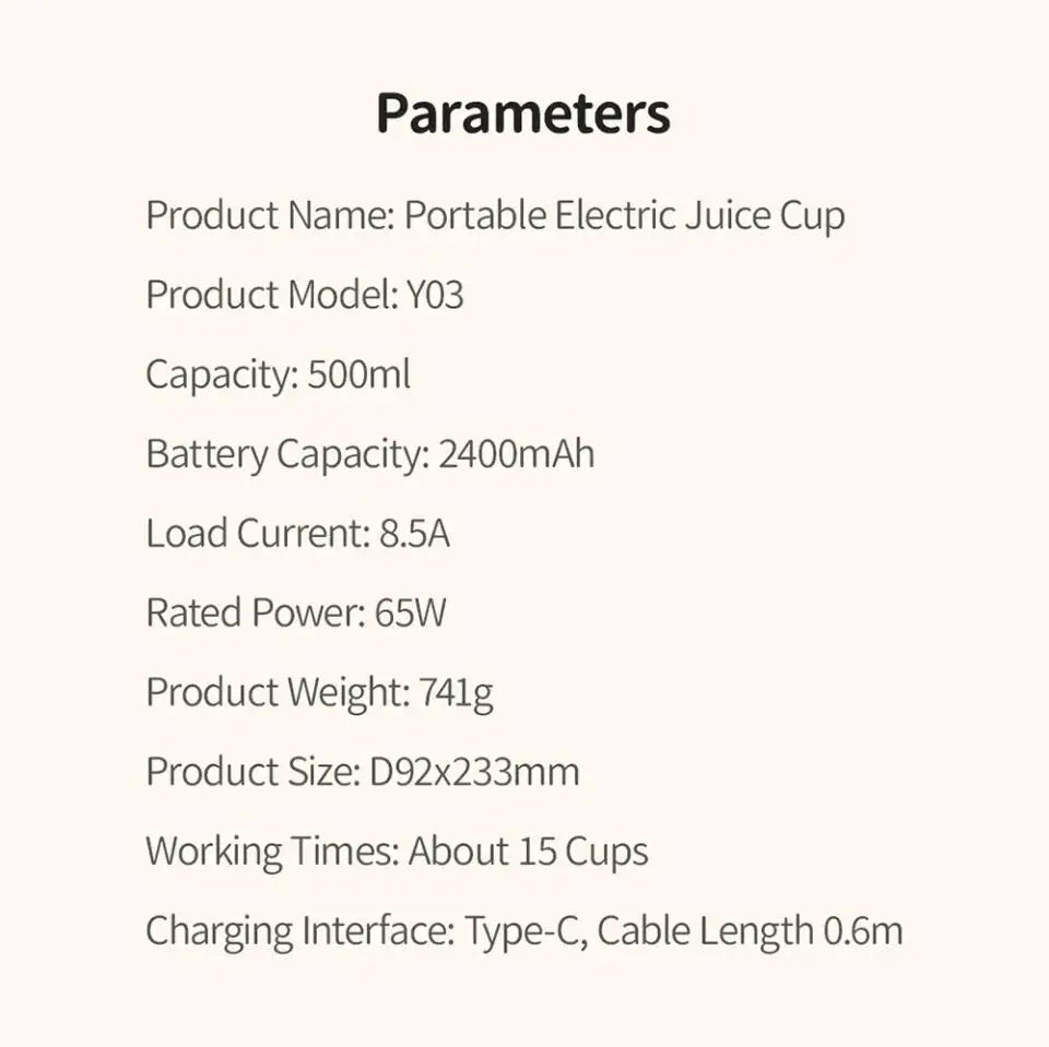 500ml 2400mAh Portable juicer