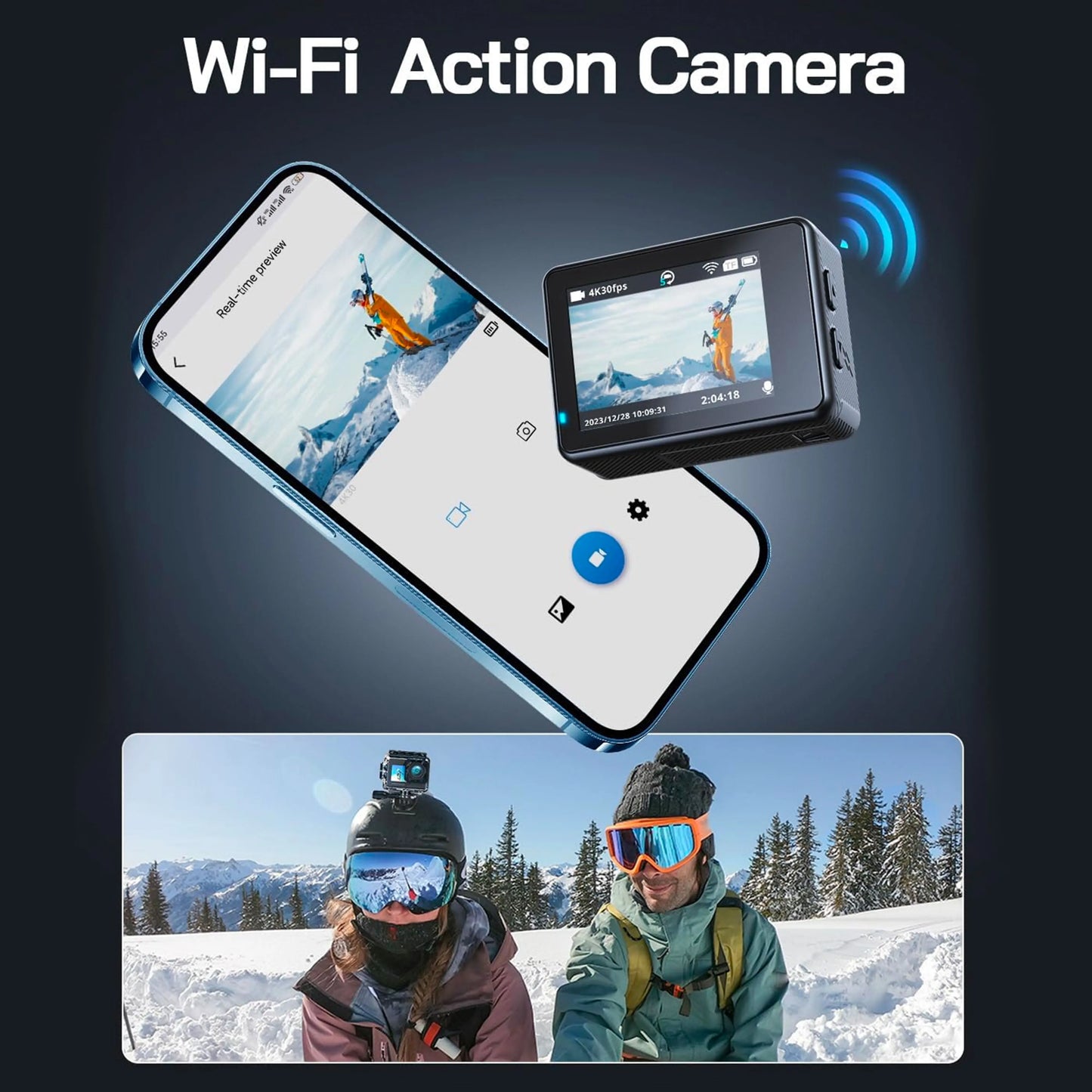 CERASTES Action Camera 5K/4K 60FPS WiFi