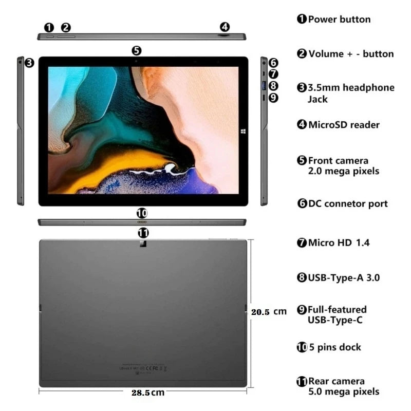 12” UBook LPDDR3 12GB RAM  512GB ROM Windows