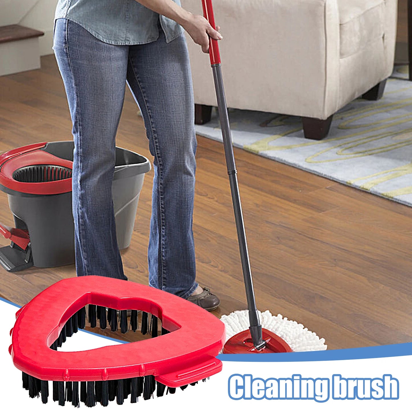 Spin Mop Scrub Brush Head & Microfiber Mop Refill Head