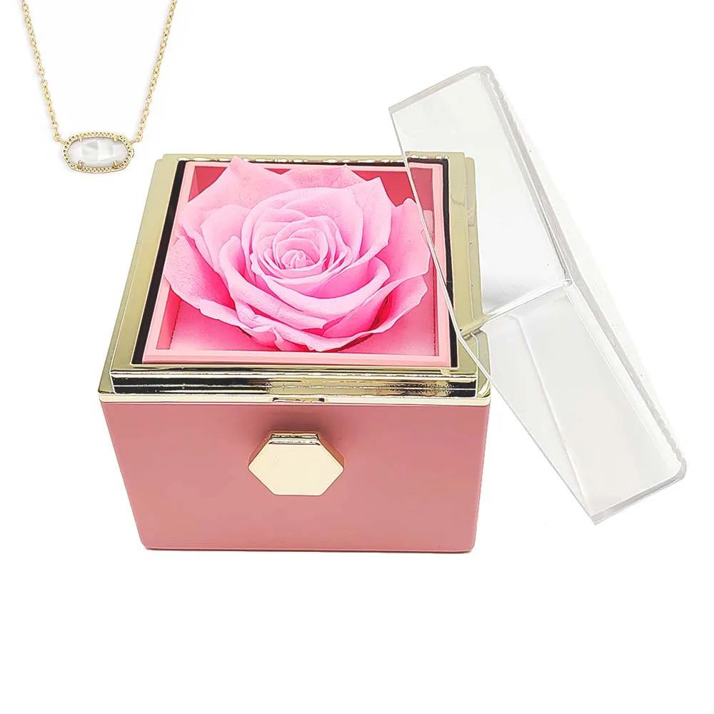 Eternal Rose Jewelry gift box Necklace presents a unique gift