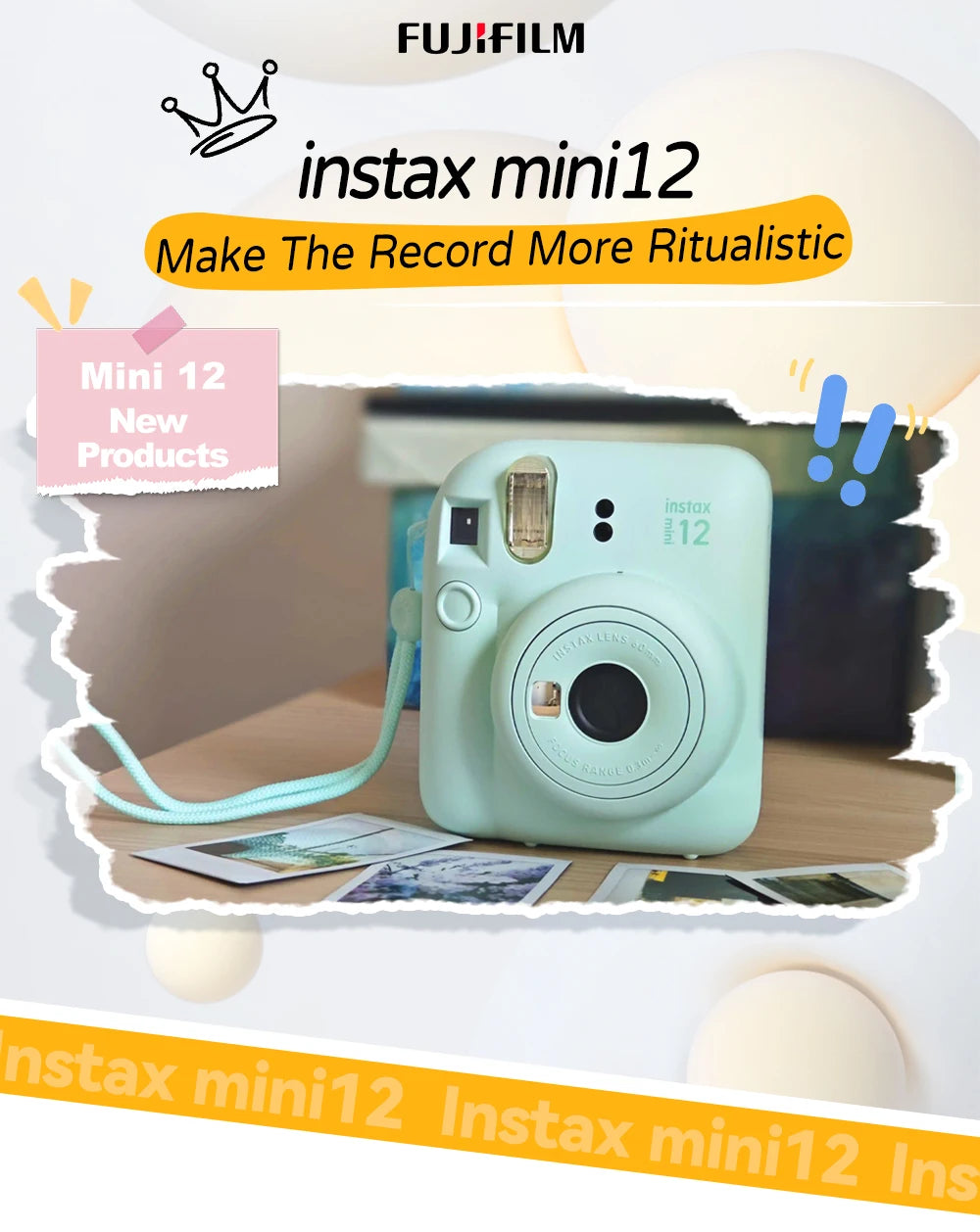 Original Fujifilm Instax Mini 12 Instant Camera Film