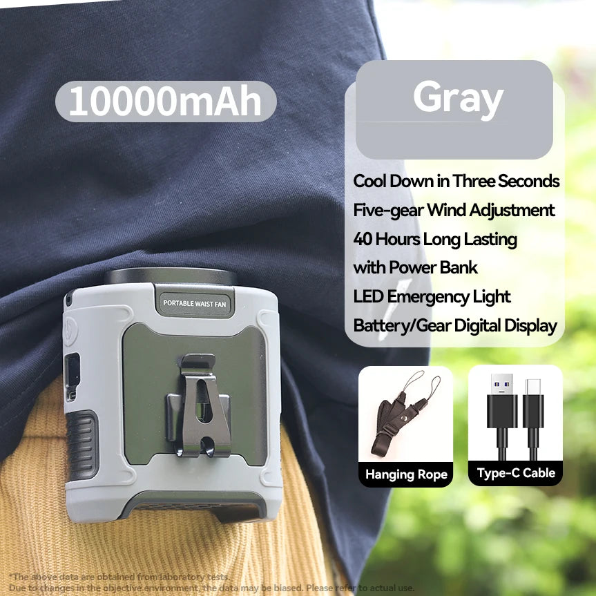 10000mAh Portable Outdoor Waist Fan