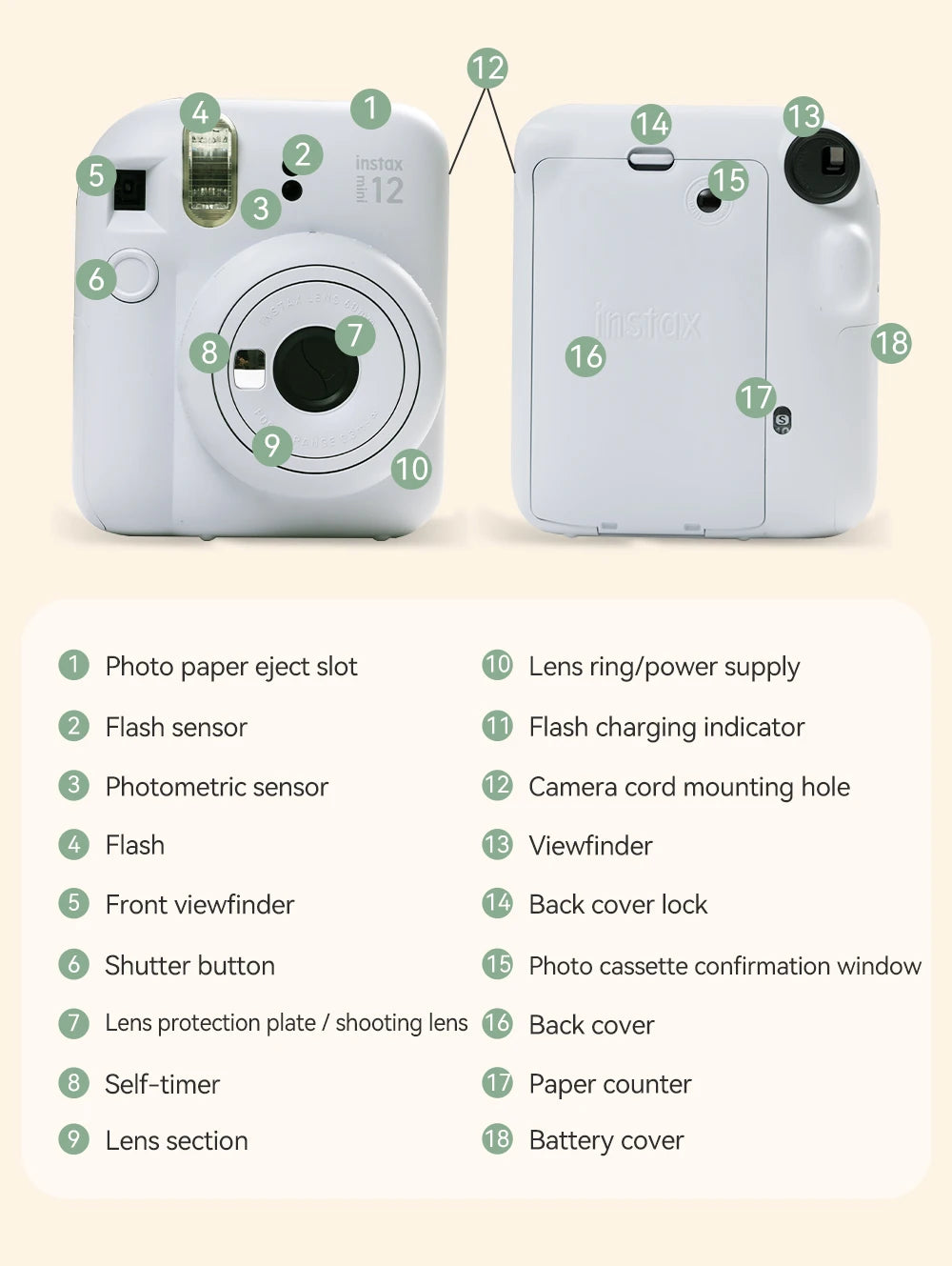 Original Fujifilm Instax Mini 12 Instant Camera Film