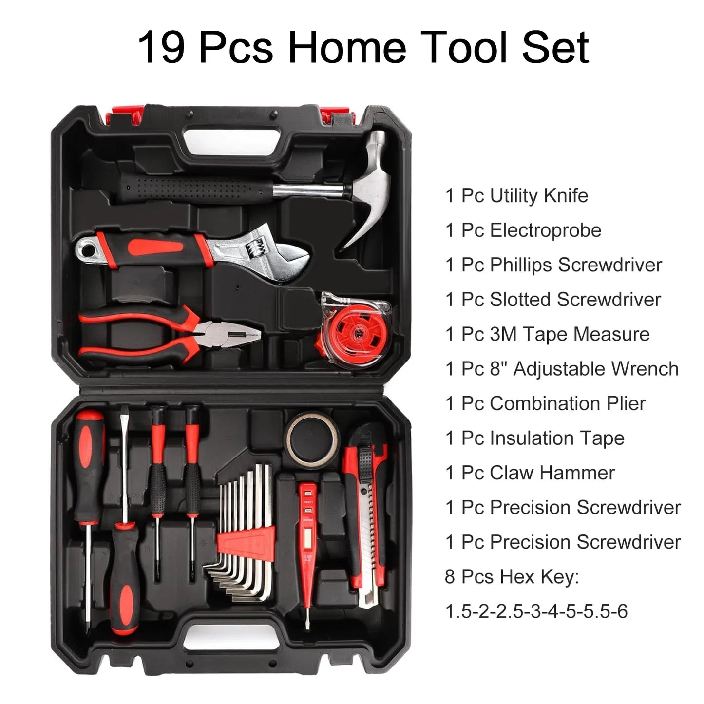 STOENGO 19/43/108pcs Hardware Household Hand Tool Kit