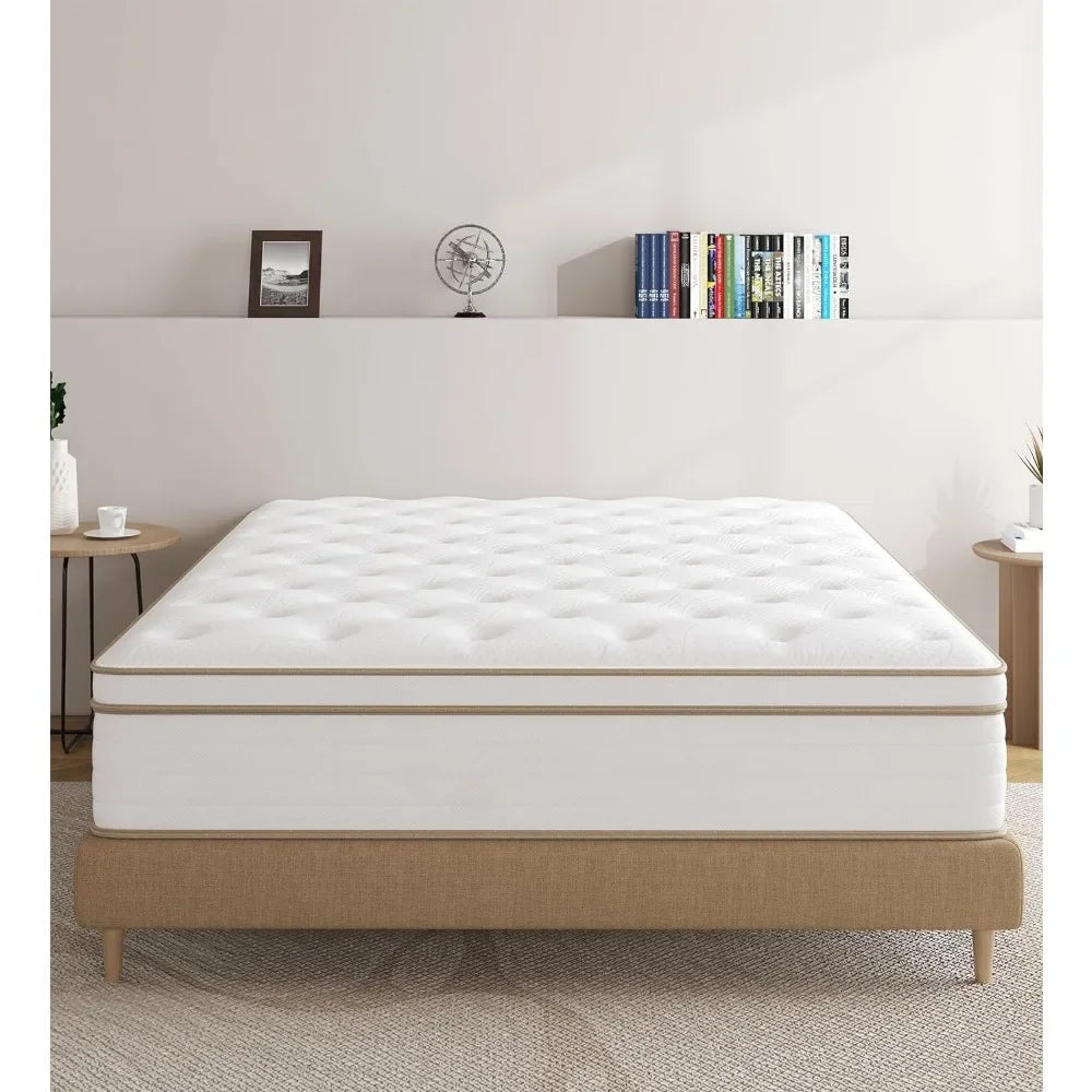 Full Size Mattress, 12 Inch White Memory Foam