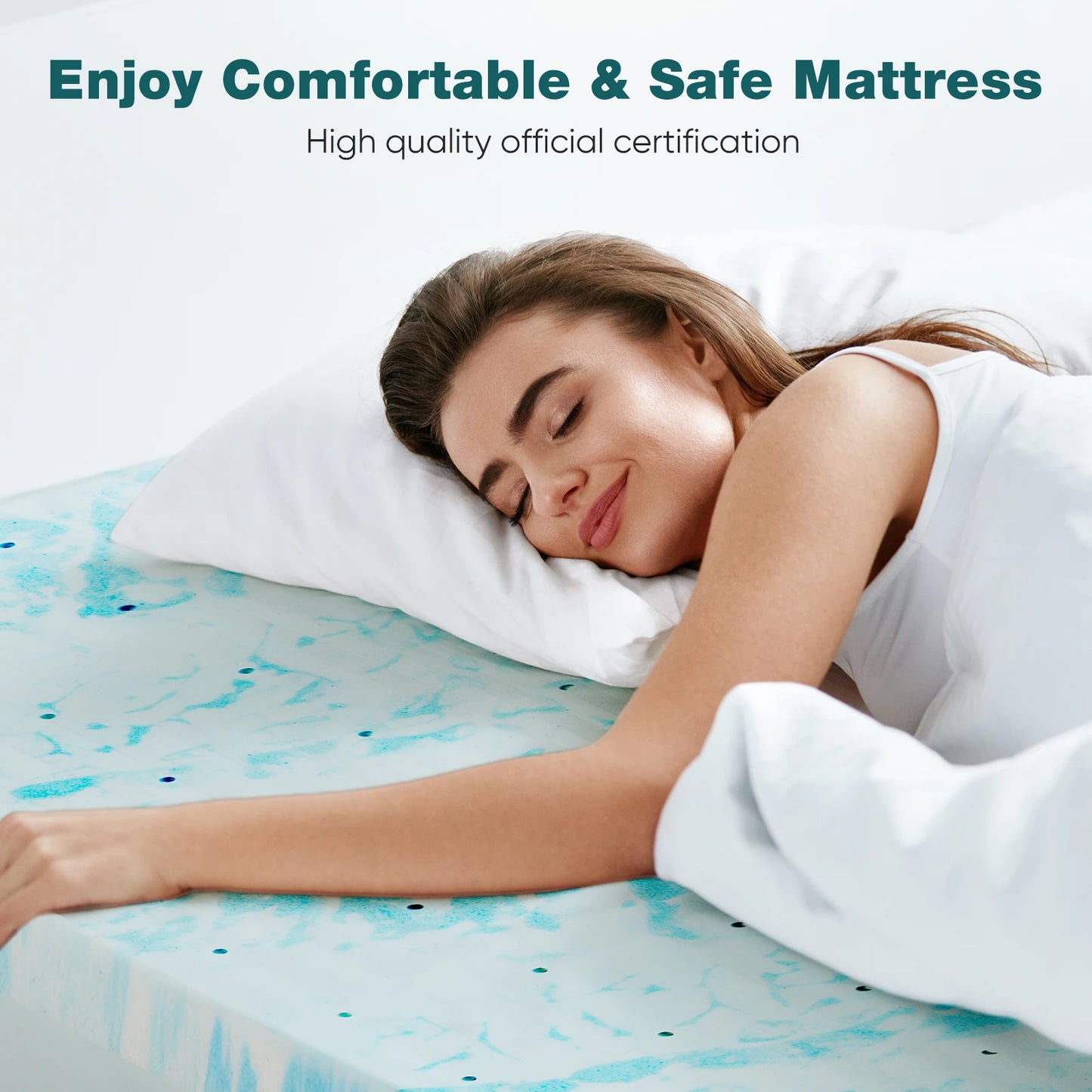 JHK 2-3 Inch Gel Memory Foam Mattress Topper