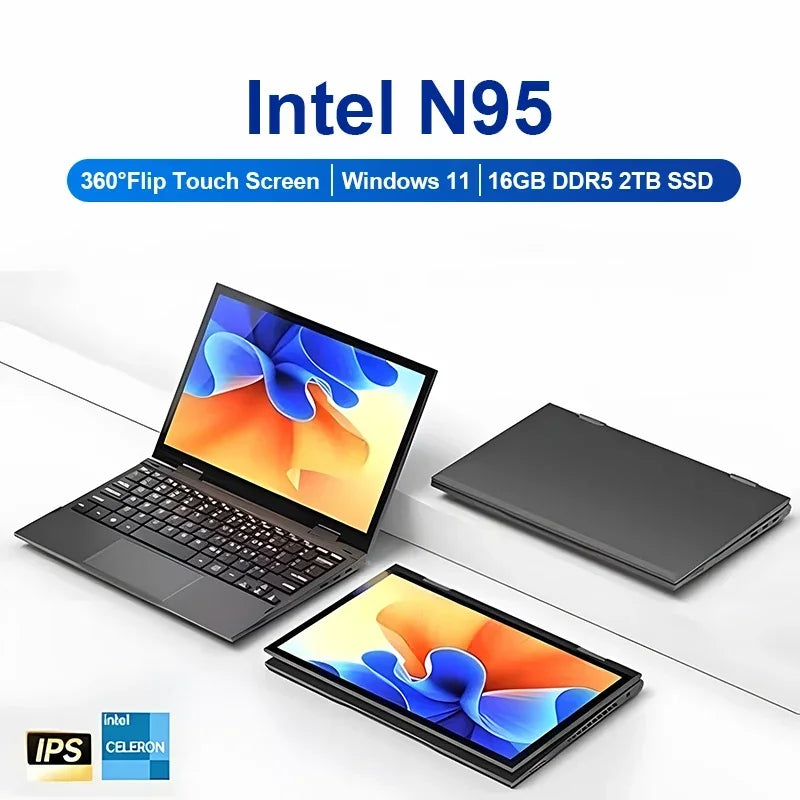 2 in 1 Touch Screen 10.95 Inch 360° Flip Laptop Intel N95