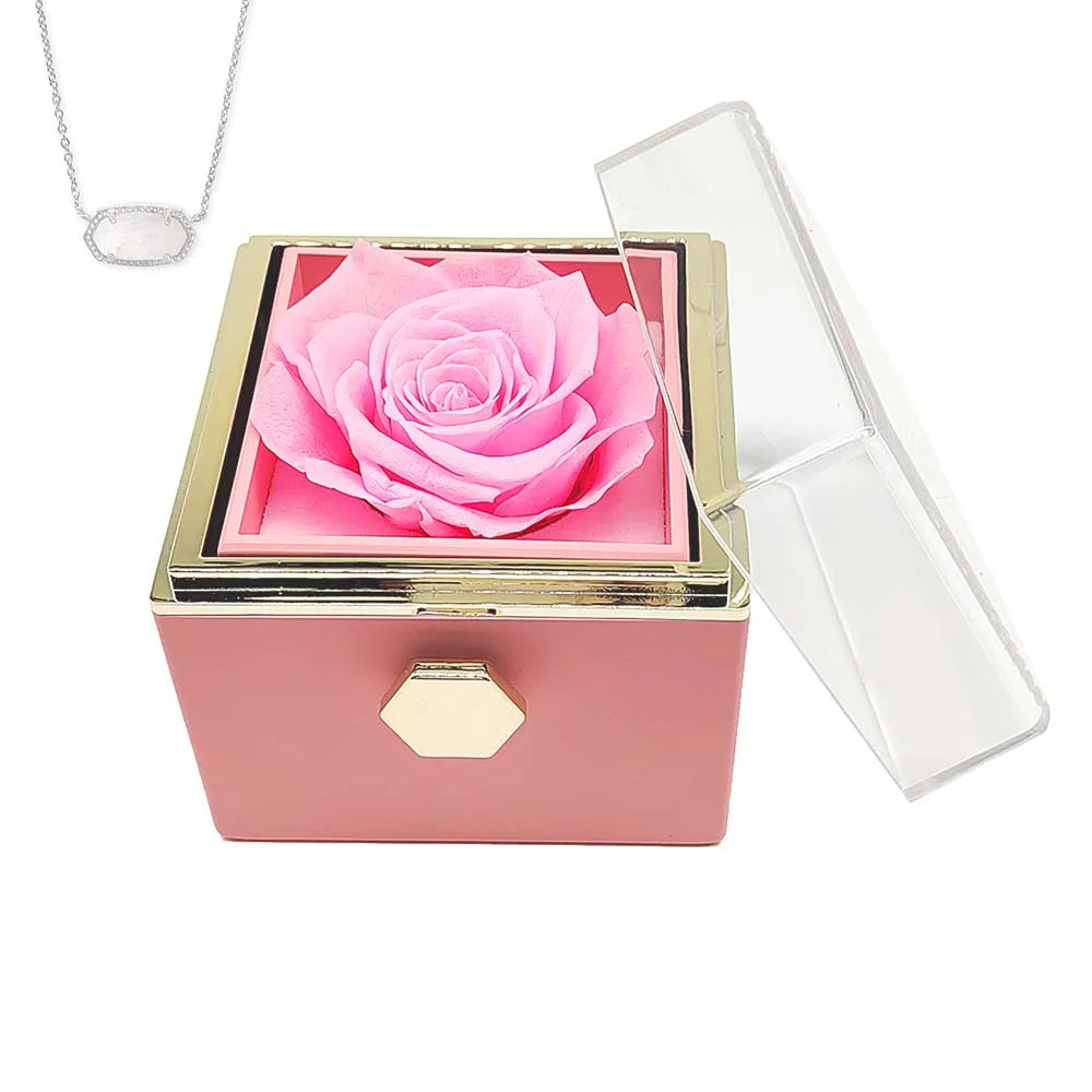 Eternal Rose Jewelry gift box Necklace presents a unique gift