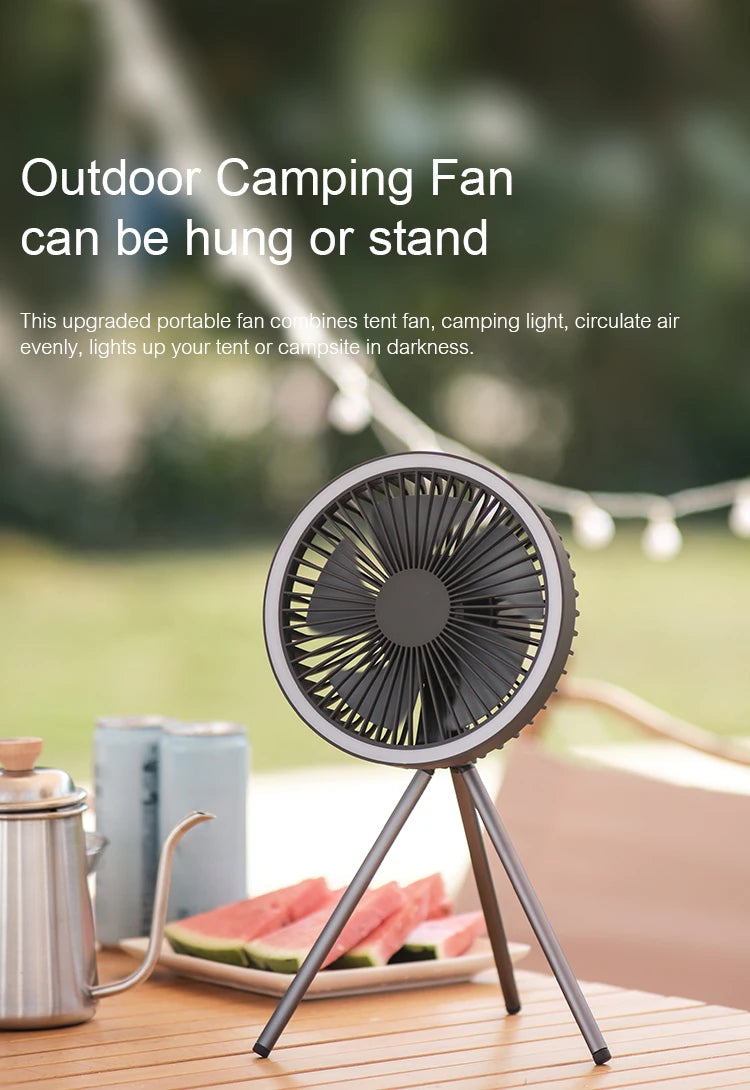 10000mAh 4000mAh Camping Fan Rechargeable