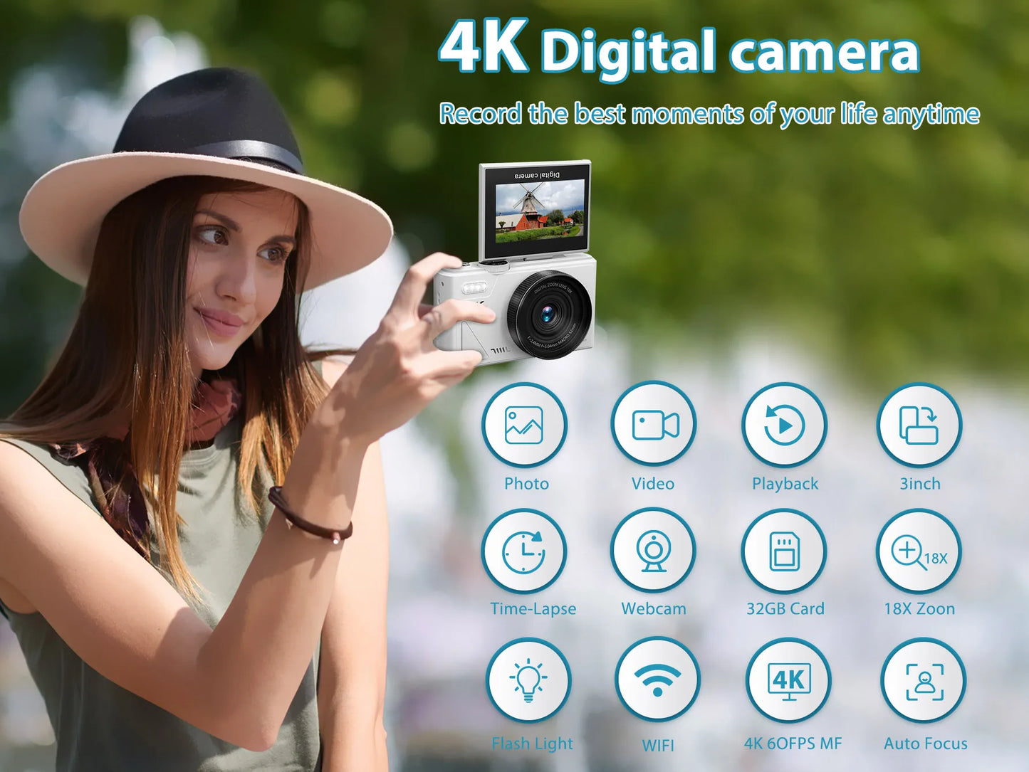 4K Digital Camera for Photography