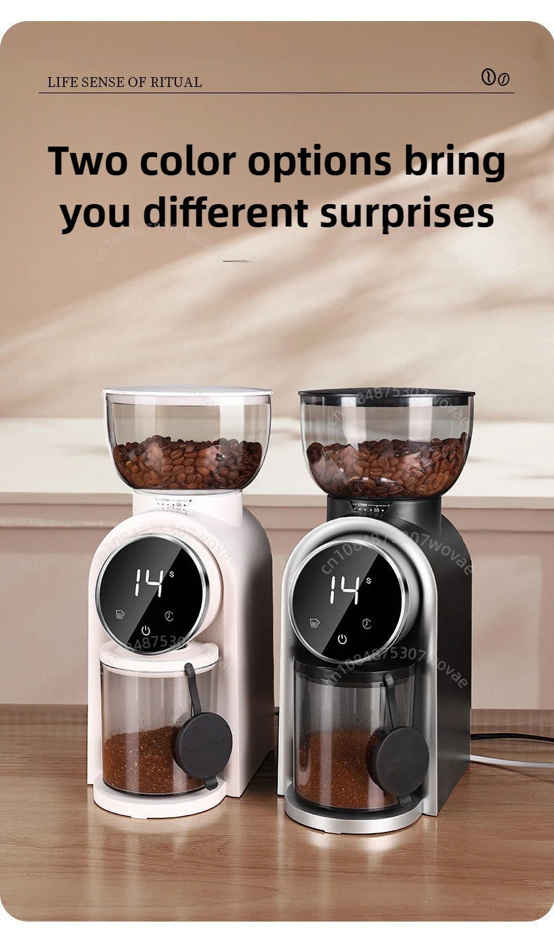 Italian Coffee Bean Grinder Adjustable Coarseness Smart Screen