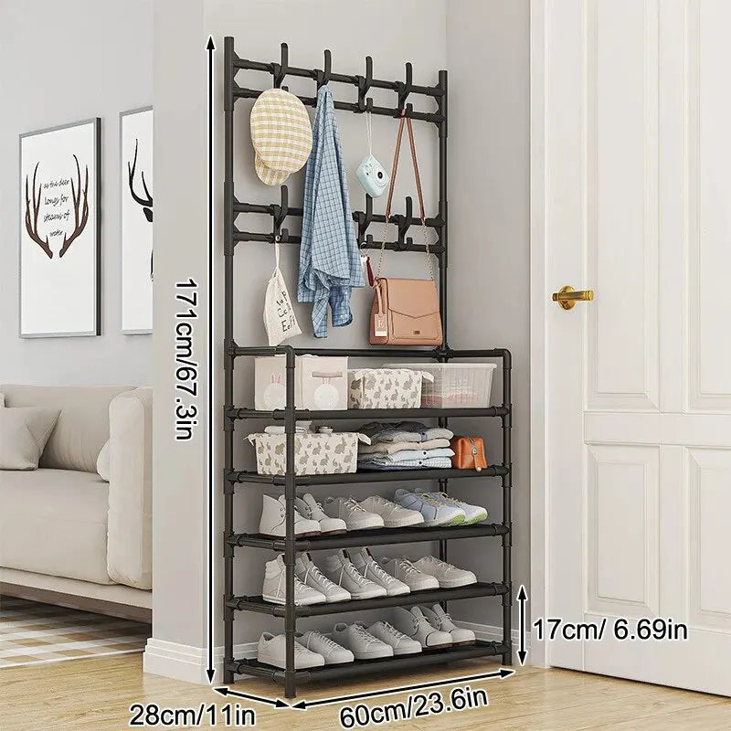 Black Five Layer Shoe Rack