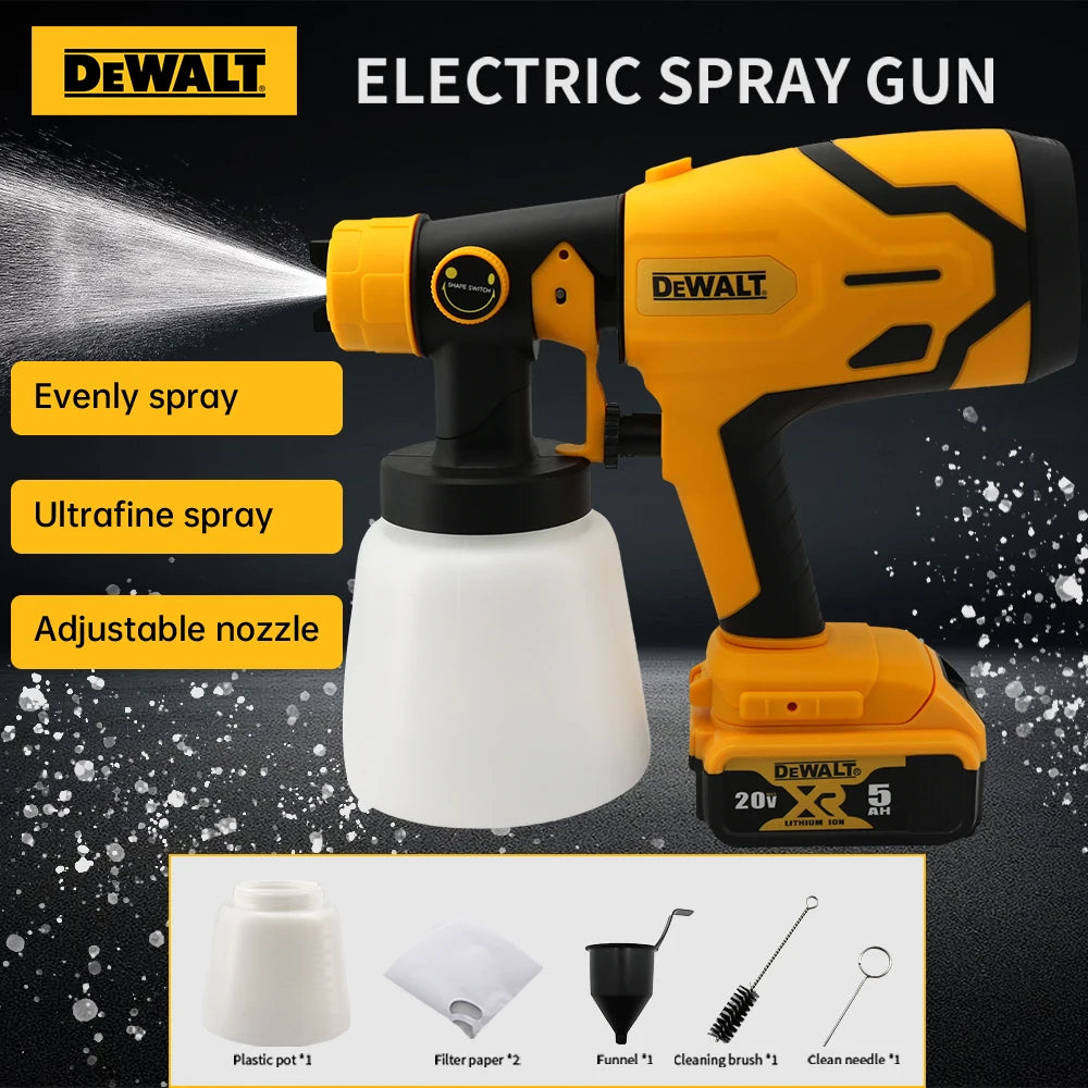 Dewalt 20V Battery 1000ML Cordless Electric Spray Gun High Power Paint Sprayer