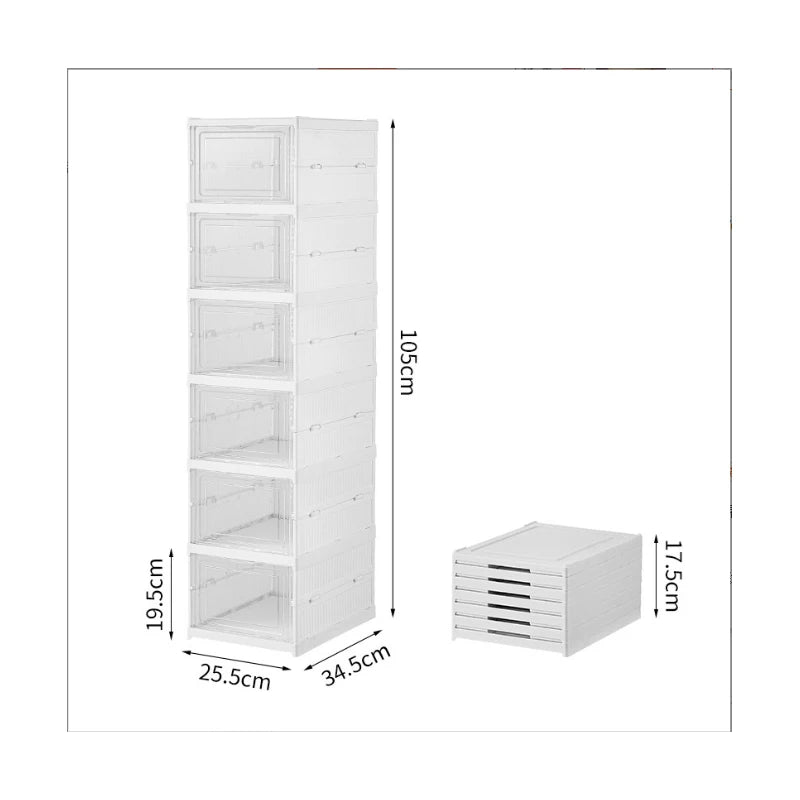 3/6 Layers Foldable Shoes Storage Box