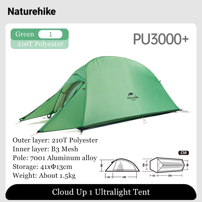 Nature Hike Outdoor Tent 3 Person 210T/ 20D Silicone Fabric Double-layer