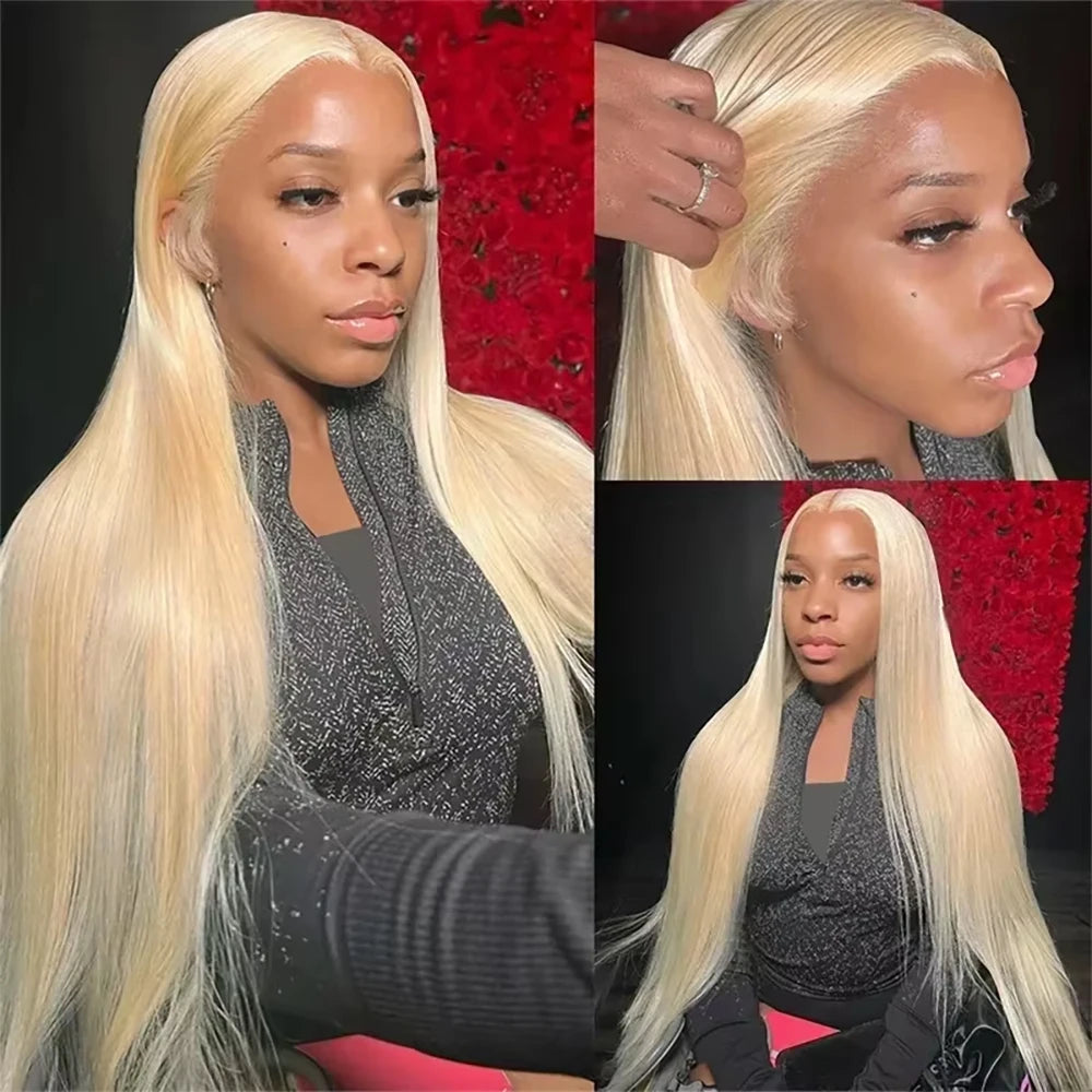 613 Honey Blonde 13x6 HD Lace Frontal Human Hair Wigs Transparent Brazilian Straight