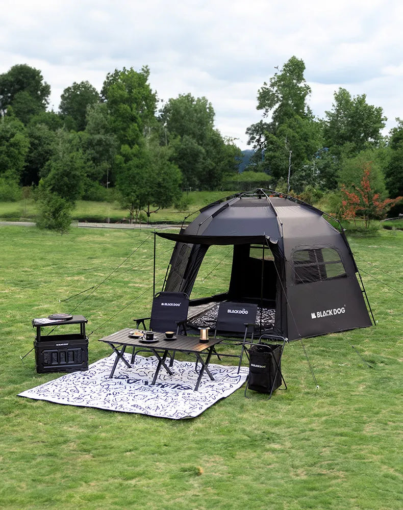 Black Dog 6-8 Person Tent Outdoor Hexagonal Automatic Quick-open Camping Tent