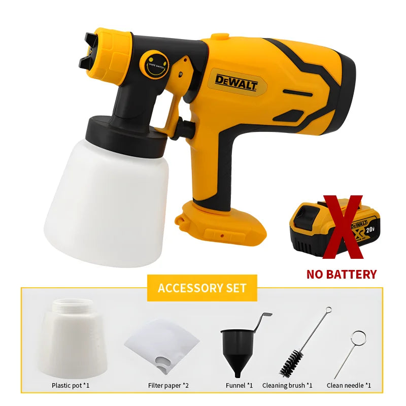 Dewalt 20V Battery 1000ML Cordless Electric Spray Gun High Power Paint Sprayer