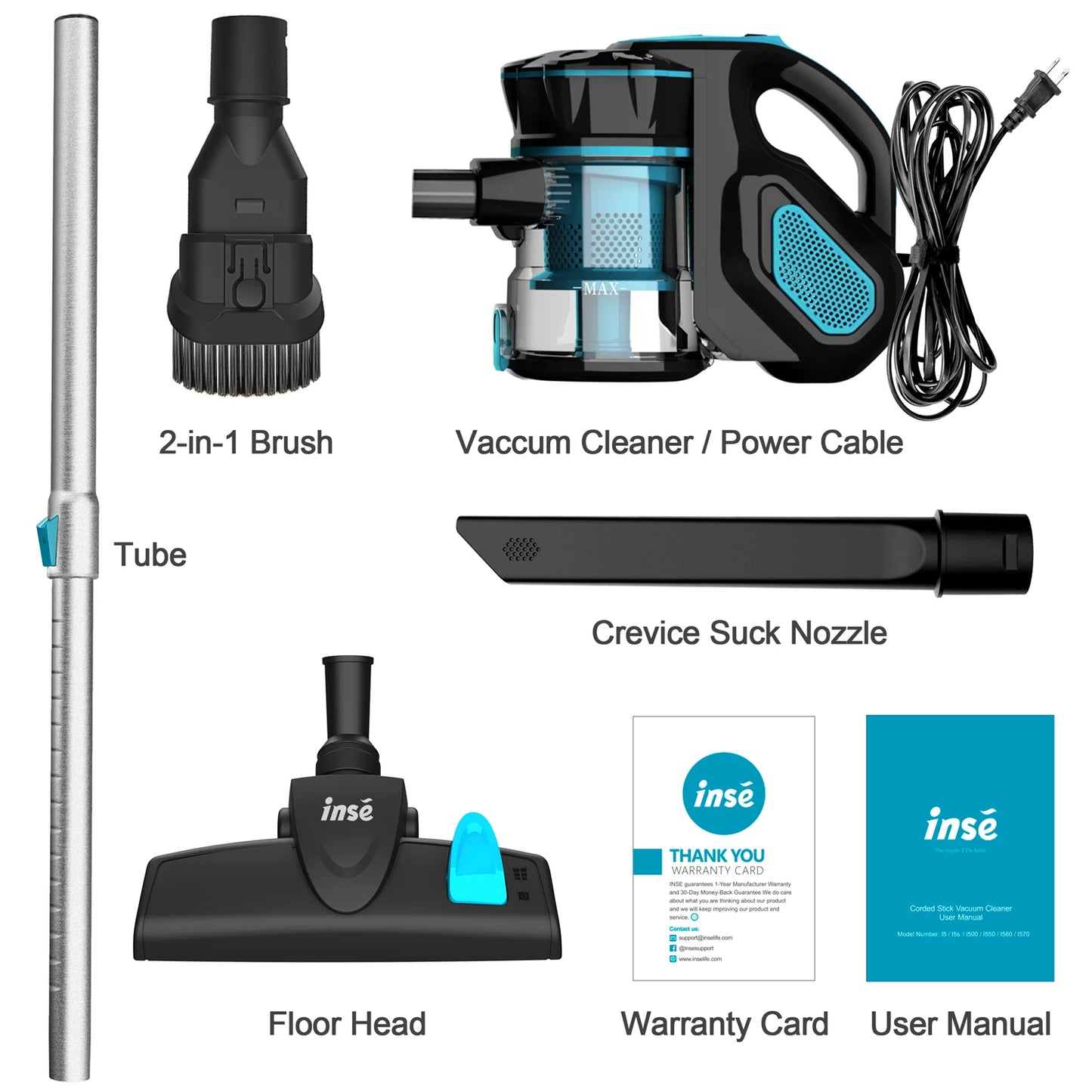 Vacuum Cleaner Corded INSE I5 18Kpa Powerful Suction