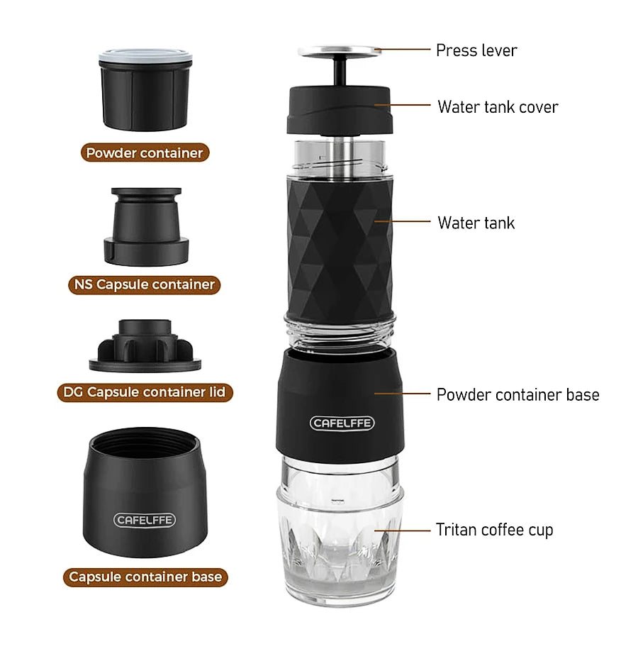 Cafelffe 3 In1 Portable Coffee Machine Hot/Cold Water Manual