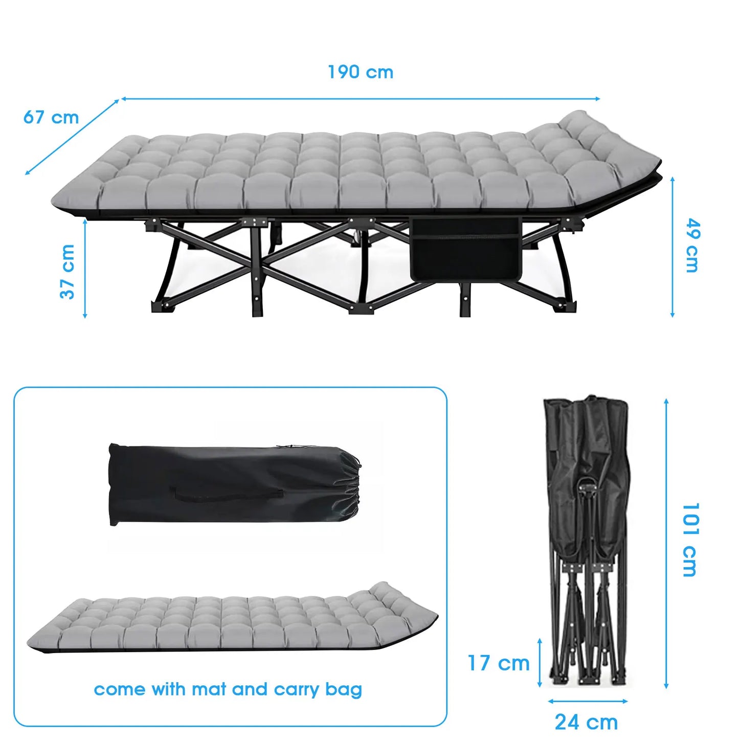 Portable Heavy Duty Outdoor Camping Bed for Adults