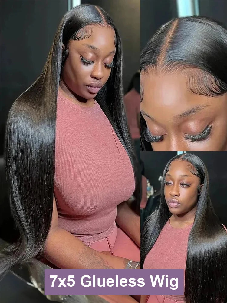 Straight Glueless 13x4 Lace Front Wigs Pre Cut Lace Human Hair Wigs