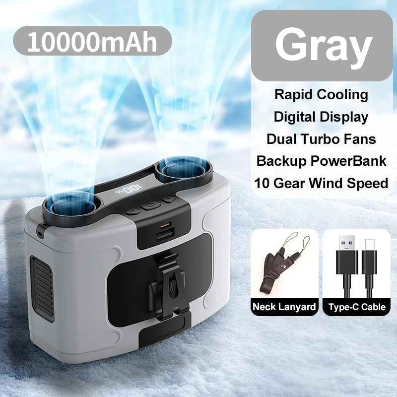 10000mAh Portable Outdoor Waist Fan