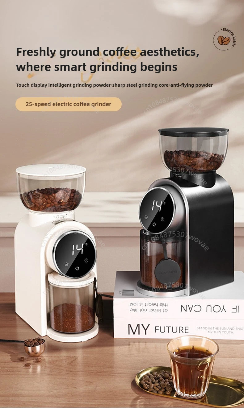 Italian Coffee Bean Grinder Adjustable Coarseness Smart Screen