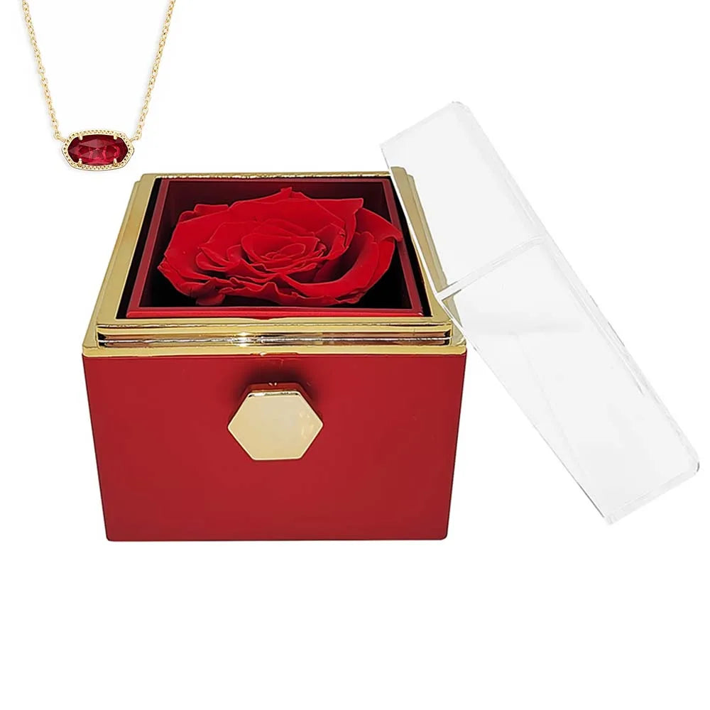 Eternal Rose Jewelry gift box Necklace presents a unique gift