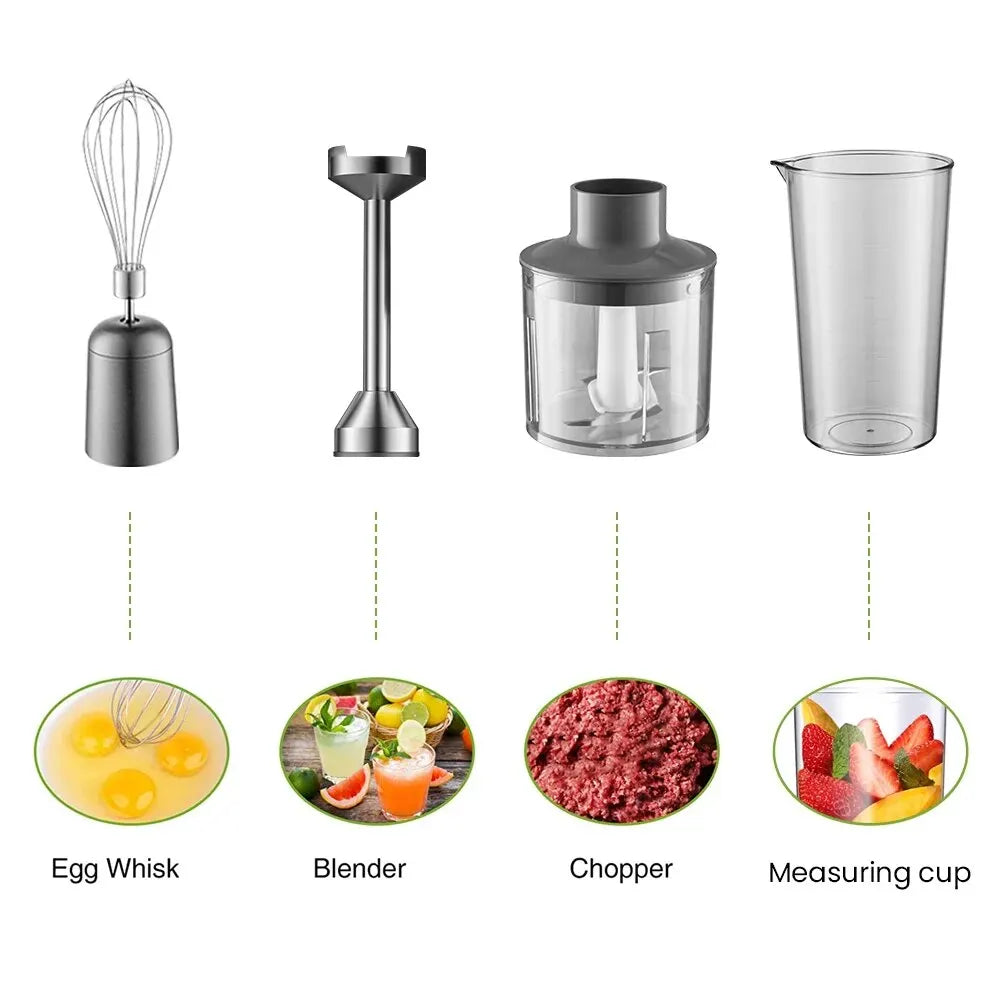 MIUI Hand Immersion Blender 1000W Powerful 4-in-1