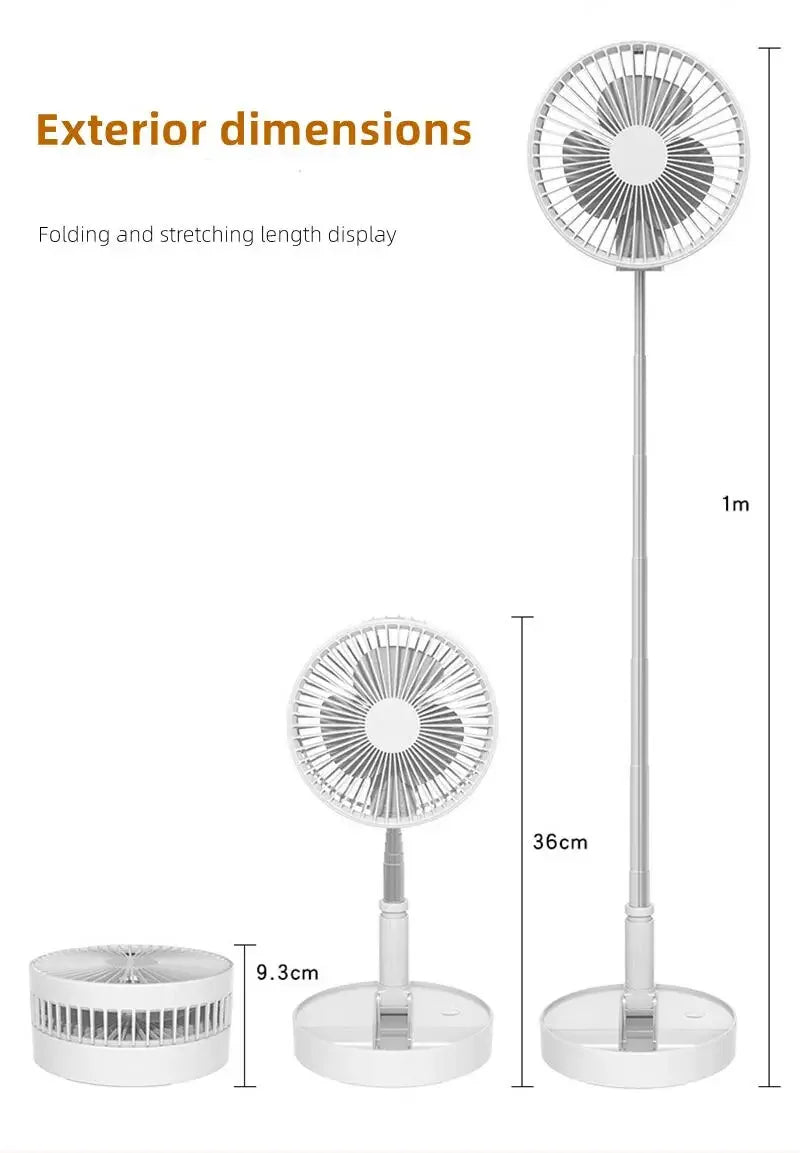 7200mAh USB Rechargeable Portable Folding Fan