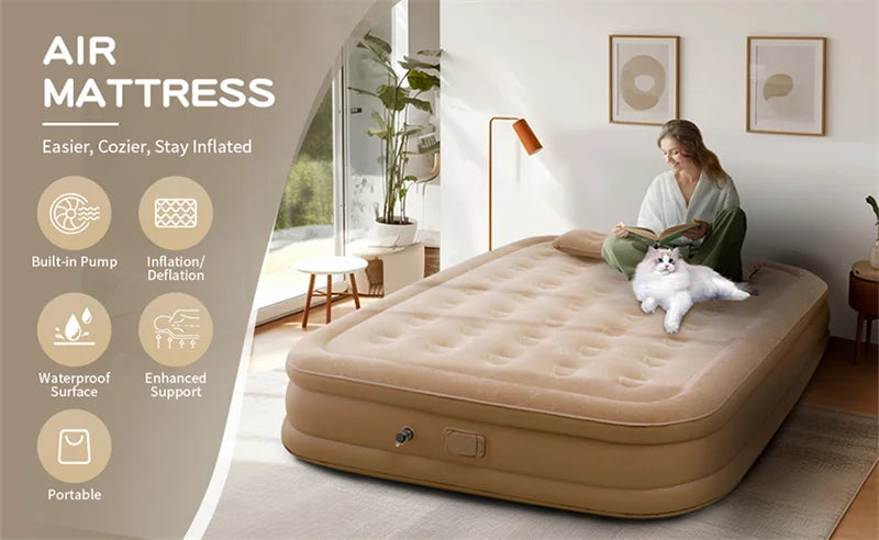 Air Mattress Camping Inflatable Bed Lazy Interior