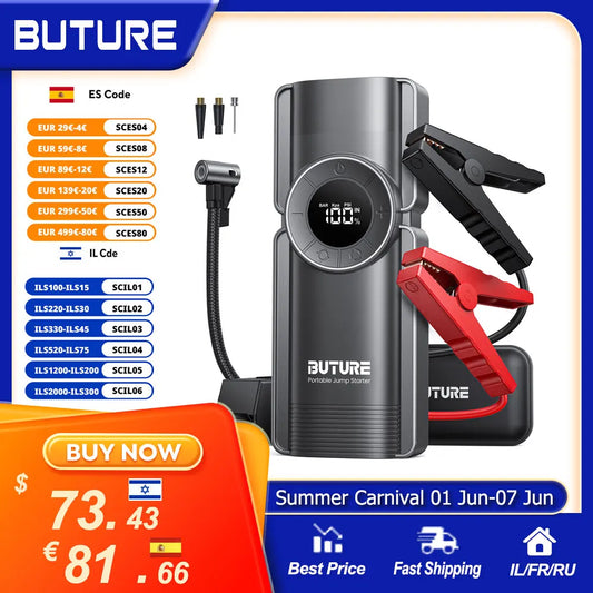 Buture 4 In 1 Jump Starter 150PSI Pump