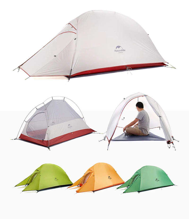 Nature Hike Outdoor Tent 3 Person 210T/ 20D Silicone Fabric Double-layer