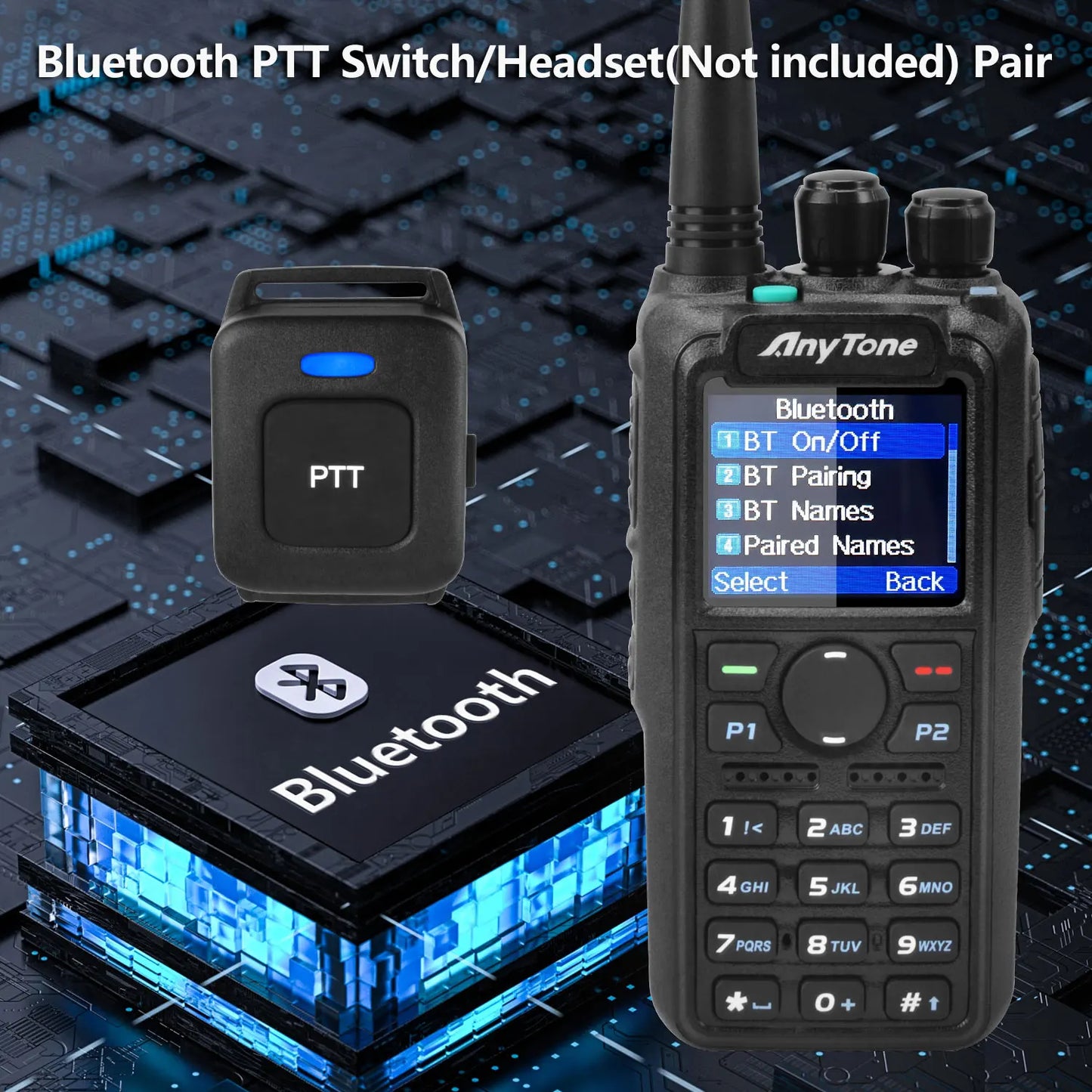 AnyTone AT-D878UVII Plus Dual Band Bluetooth PTT Digital/Analog