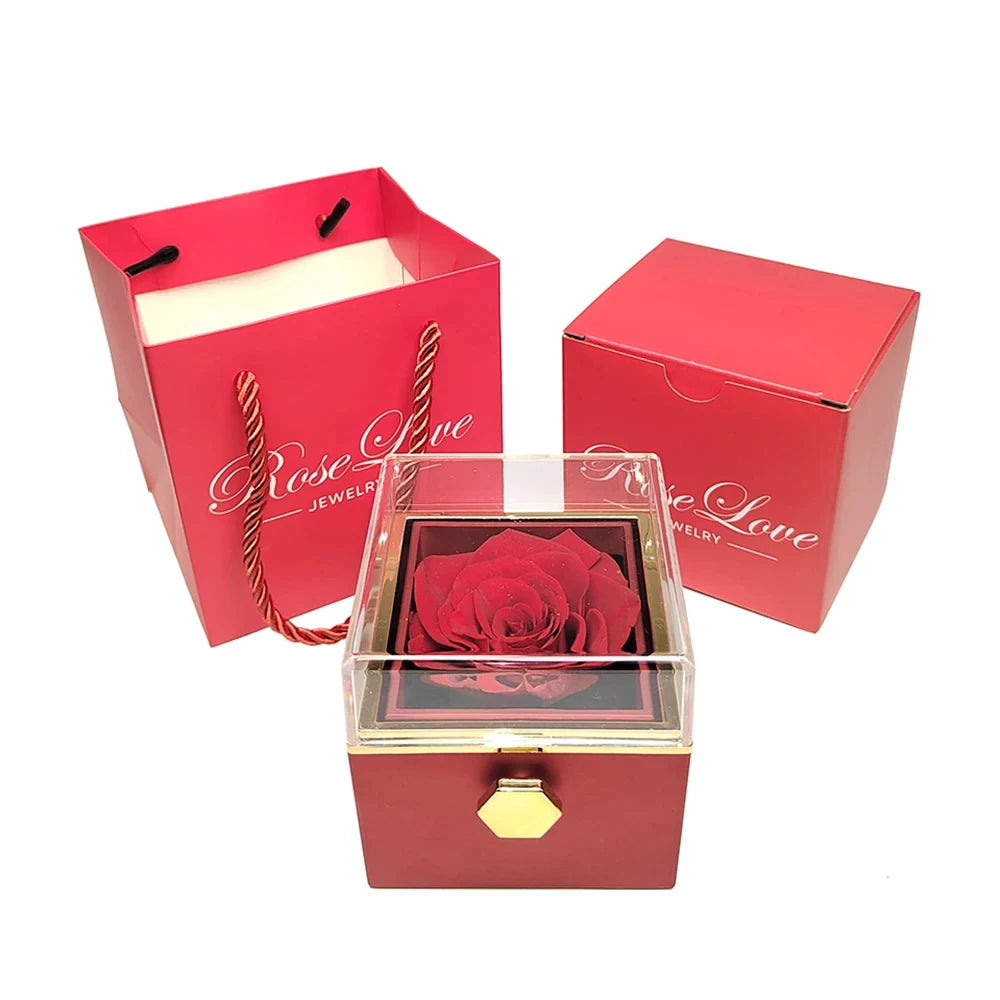 Eternal Rose Jewelry gift box Necklace presents a unique gift