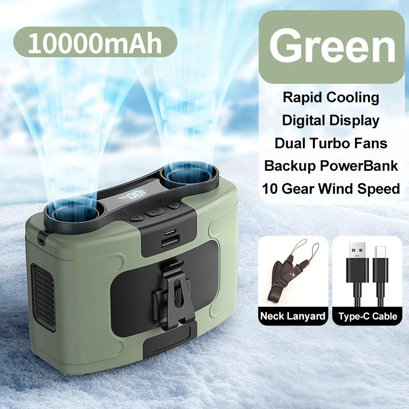 10000mAh Portable Outdoor Waist Fan