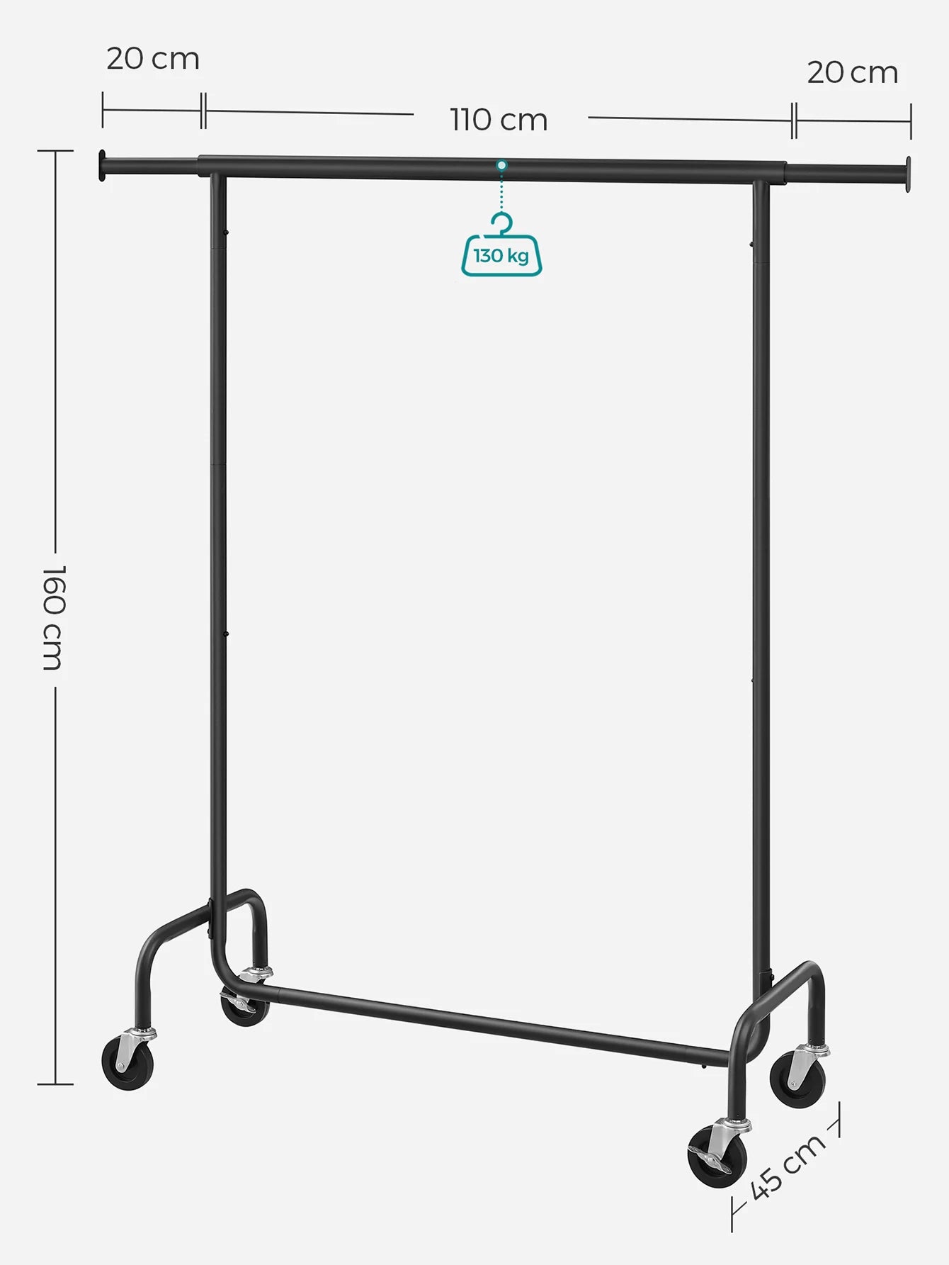 SONGMICS Heavy-Duty Clothes Rack on Wheels