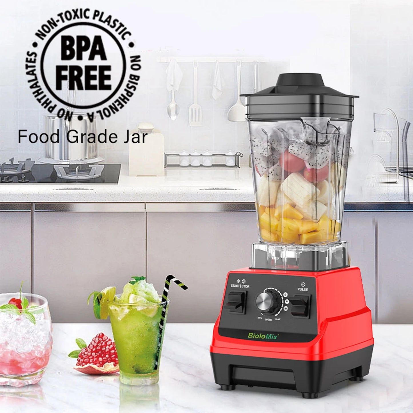 BioloMix Mini Pro 1800W High Power Smoothie Blender