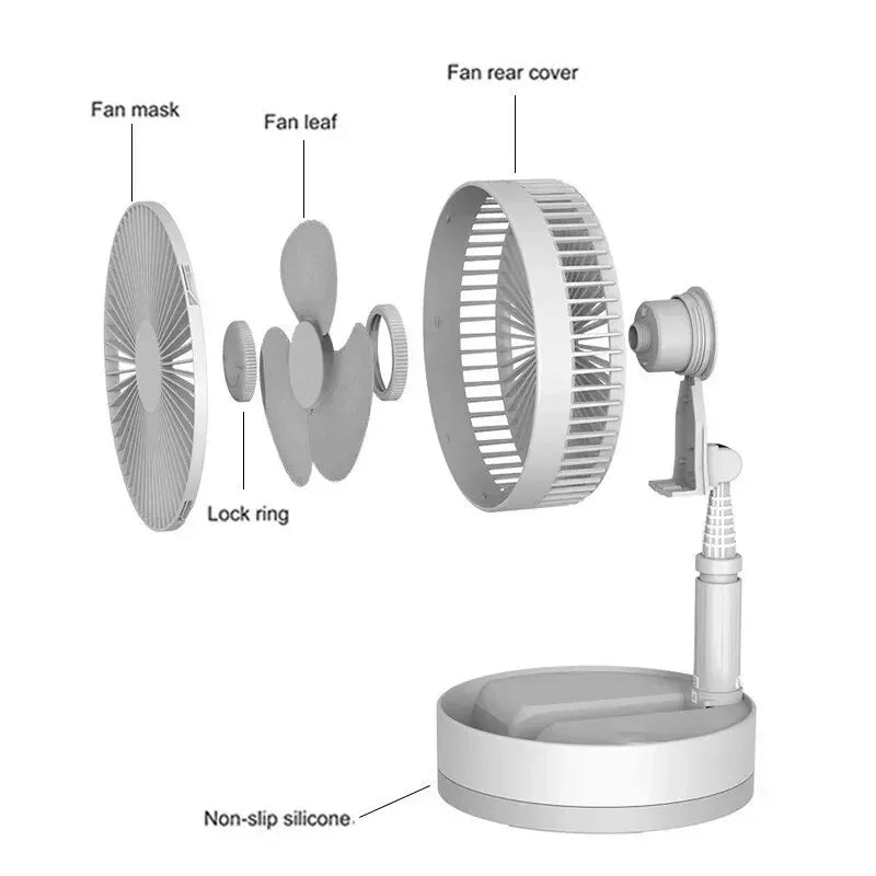 7200mAh USB Rechargeable Portable Folding Fan