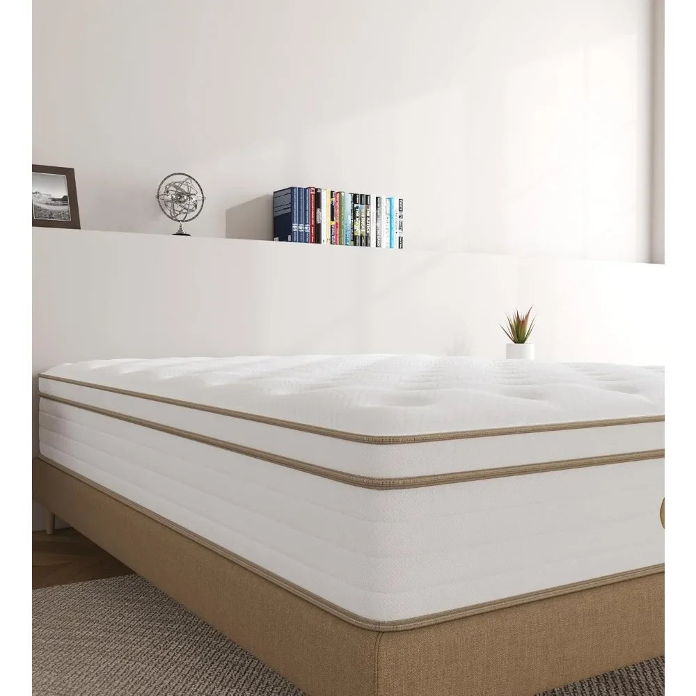 Full Size Mattress, 12 Inch White Memory Foam